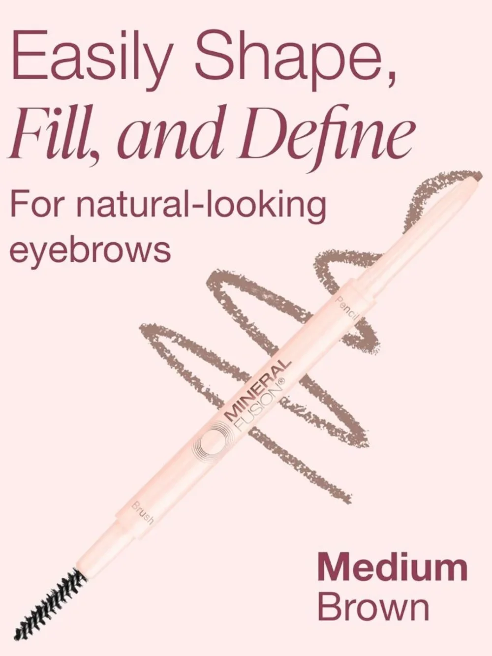 Retractable Brow Pencil for Medium Brows - Long-Lasting, Easy Application, 0.1g